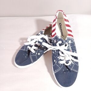 Superga Cotwflag 2950 Multi Usa Stars Stripe Women's Size 9 Canvas Sneaker